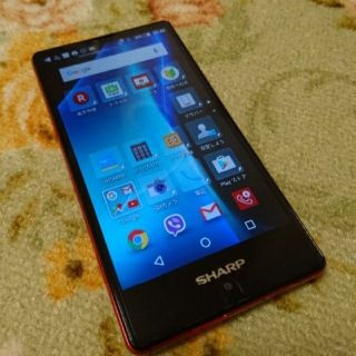 シャープ(SHARP)の◆AQUOS mini SH-M03◆レッド◆本体/箱/付属品◆中古◆送料無料◆(スマートフォン本体)