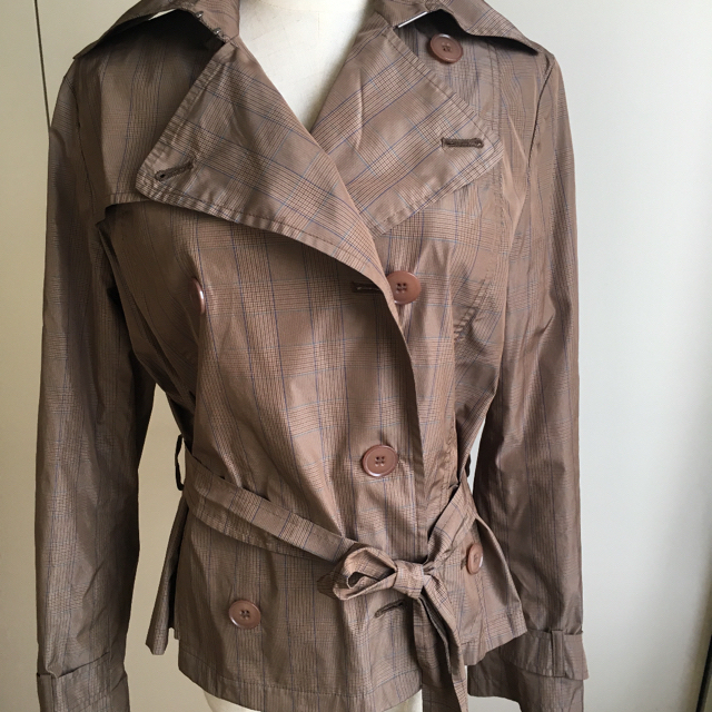 MaxMara WEEKEND ☆ 茶系チェック ベルト付き ショートトレンチM トレンチコート - maquillajeenoferta.com MaxMara WEEKEND ☆ 茶系チェック ベルト付き ショートトレンチM トレンチコート - maquillajeenoferta.com