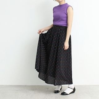 ドットアンドストライプスチャイルドウーマン(Dot&Stripes CHILDWOMAN)のスノウカットドビーギャザーマキシスカート(ロングスカート)