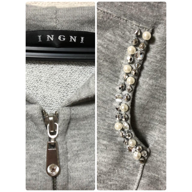 INGNI(イング)のビジュー付きパーカー INGNI レディースのトップス(パーカー)の商品写真