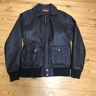 シュプリーム(Supreme)のsupreme  Leather Bomber Jacket(レザージャケット)