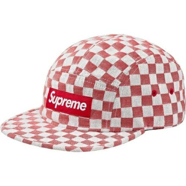 メンズSupreme checkerboard camp cap RED 未使用品