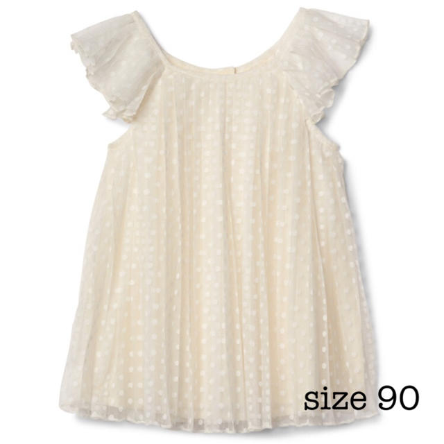 babyGAP(ベビーギャップ)の新品❁size 90❁ドット柄プリーツフラッターワンピ❁gap キッズ/ベビー/マタニティのキッズ服女の子用(90cm~)(ワンピース)の商品写真