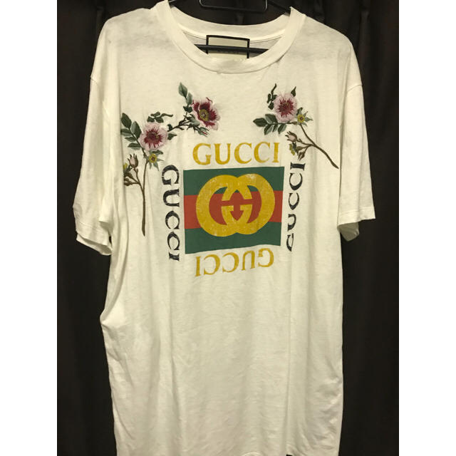 Gucci(グッチ)のGUCCI グッチ ロゴプリントTシャツ(刺繍付き) メンズのトップス(Tシャツ/カットソー(半袖/袖なし))の商品写真