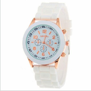値下げ！おしゃれシリコン腕時計  ホワイトwatch-w-08
(腕時計(アナログ))