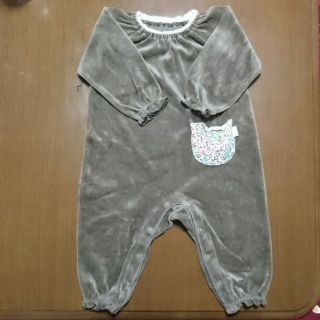 値下80㎝OLIVE des OLIVE DOLLロンパース茶ベロア