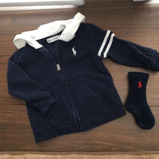 ポロラルフローレン(POLO RALPH LAUREN)のラルフローレン 80㎝紺パーカー&ソックスセット(トレーナー)