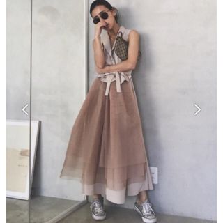 アメリヴィンテージ(Ameri VINTAGE)の新品未使用Ameri  VINTAGE TULLE DOCKING DRESS (ひざ丈ワンピース)