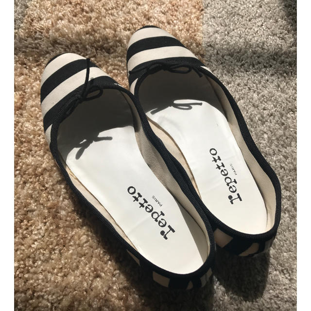 repetto(レペット)の週末限定セール【repetto☆田丸麻紀さん愛用】ボーダーバレエシューズ レディースの靴/シューズ(バレエシューズ)の商品写真