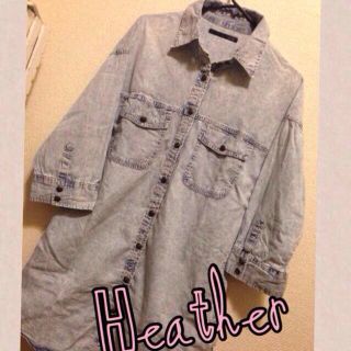 ヘザー(heather)のデニムシャツワンピース(ミニワンピース)