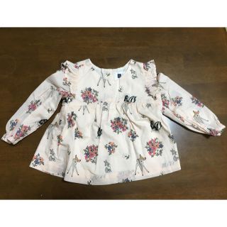 ギャップ(GAP)のbabyGap  Disney Baby Bambi フリルトップス  80(シャツ/カットソー)