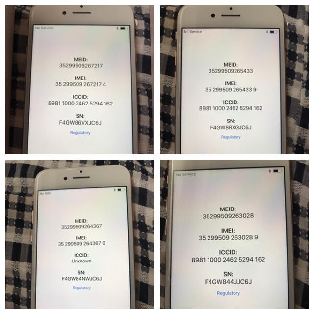 iPhone(アイフォーン)の専用 新品 SIMフリー iPhone8 64GB 金 4台 ◯ 元au スマホ/家電/カメラのスマートフォン/携帯電話(スマートフォン本体)の商品写真