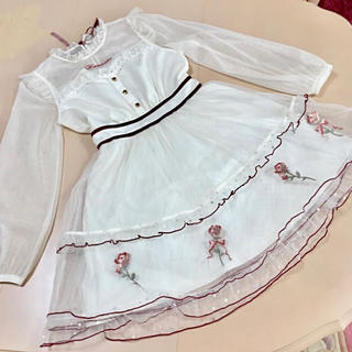 リズリサ(LIZ LISA)のリズリサ  チュール ドレス 薔薇 星 刺繍(ミニワンピース)