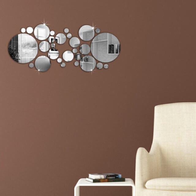 30枚 ✨ ウォール ミラー ステッカー 壁 貼り付け 貼る 鏡 丸 3 ハンドメイドのインテリア/家具(インテリア雑貨)の商品写真