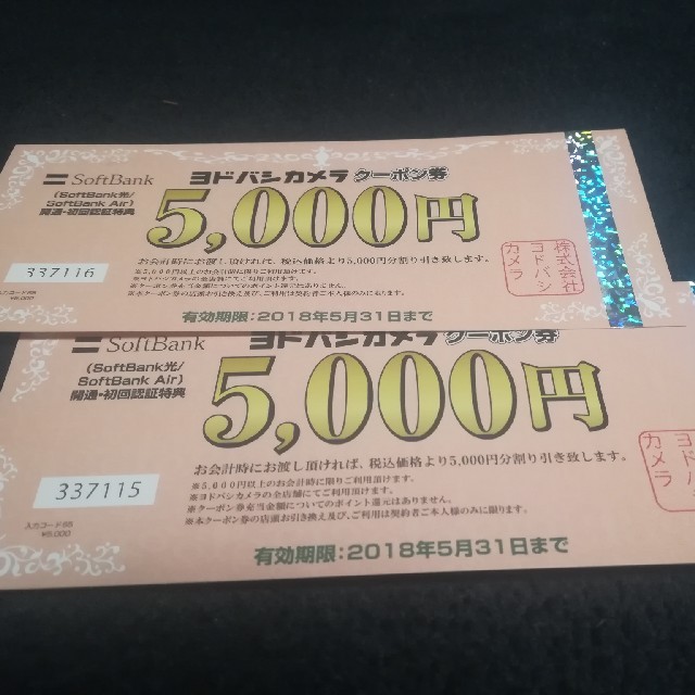 ヨドバシカメラ クーポン券 10000円×2