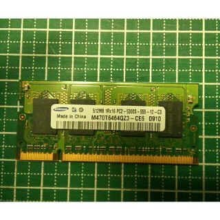 サムスン(SAMSUNG)のノートPC用メモリDDR2  512MB(PCパーツ)