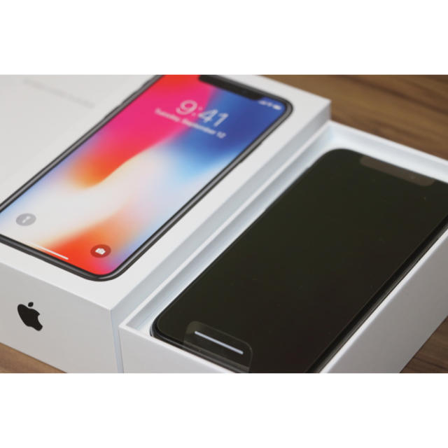 Simフリー iPhoneX 64GB BL100% P12