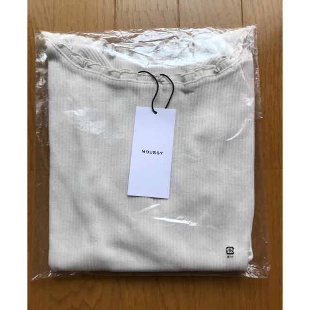 moussy(マウジー)の【新品・未使用】MELLOW LOCK RIB TOP ホワイト レディースのトップス(カットソー(長袖/七分))の商品写真