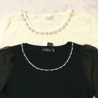 スズタン(suzutan)の＊美品＊ 清楚 オフホワイト ブラック ニットセット(ニット/セーター)