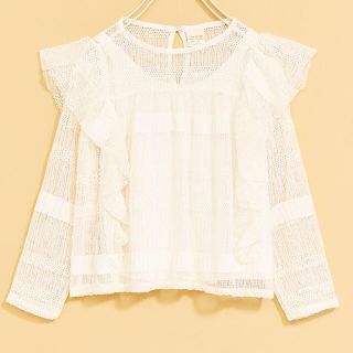 ザラ(ZARA)の新品 ザラ ZARA フリルレーストップス(シャツ/ブラウス(長袖/七分))