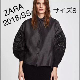 ザラ(ZARA)の新品 ZARA ザラ パフスリーブ 刺繍入り ブラウス シャツ(シャツ/ブラウス(長袖/七分))