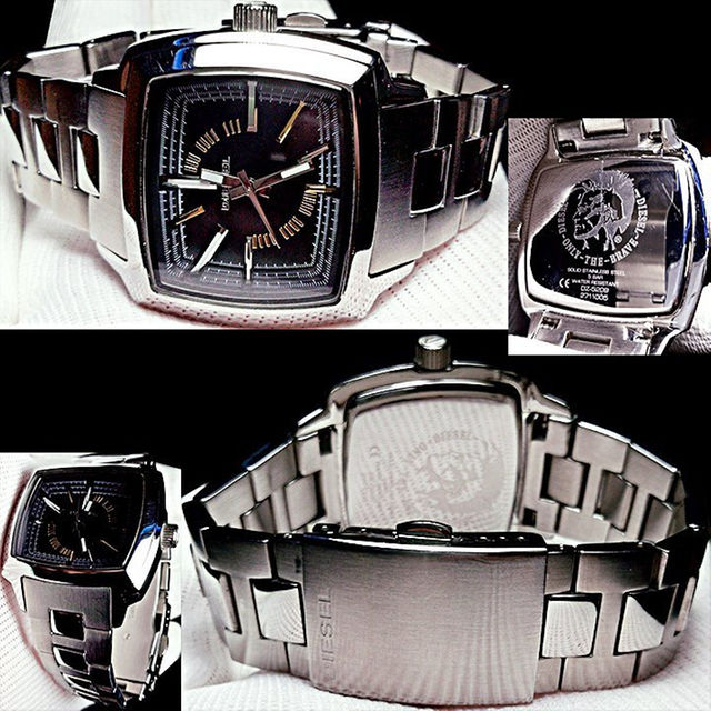 DIESEL(ディーゼル)のDIESEL レディース腕時計 文字盤ブラック スクエア レディースのファッション小物(腕時計)の商品写真