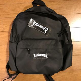 スラッシャー(THRASHER)の新品未使用品 THRASHER 黒 BLACK 1P リュック BACKPACK(リュック/バックパック)