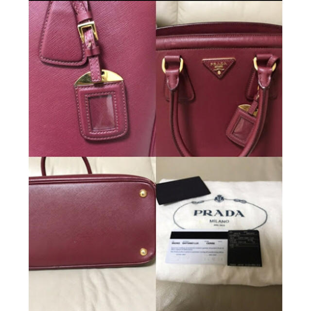 PRADA サフィアーノ ハンドバック ワインレッド ボルドー