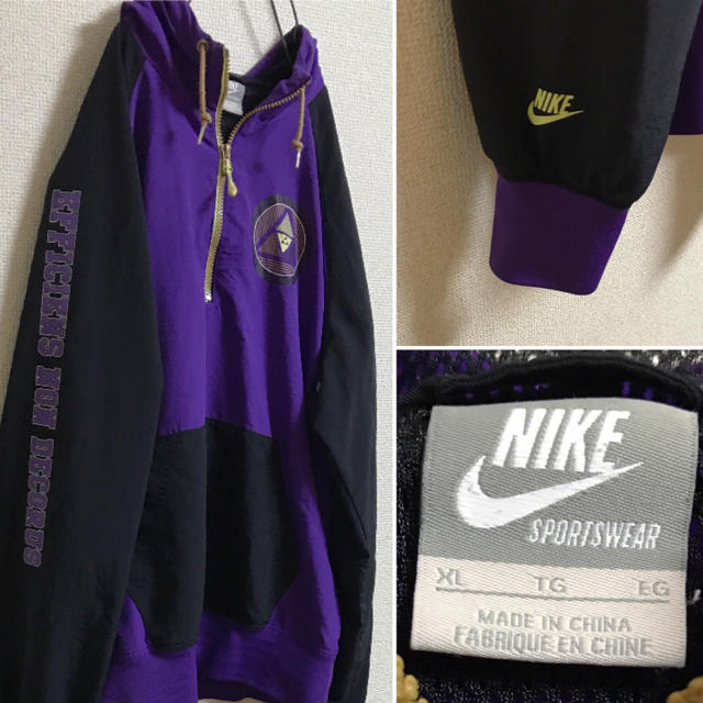 90s NIKE ナイキ プルオーバー ナイロンパーカー ヴィンテージ XL