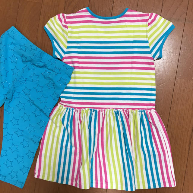 120cm☆新品☆キラキラレインボーワンピ キッズ/ベビー/マタニティのキッズ服女の子用(90cm~)(ワンピース)の商品写真