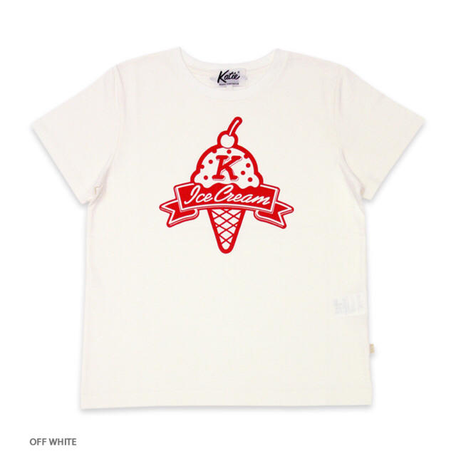 Katie(ケイティー)の期間限定出品 即完売 ICECREAM “K” tee オフホワイト S メンズのトップス(Tシャツ/カットソー(半袖/袖なし))の商品写真