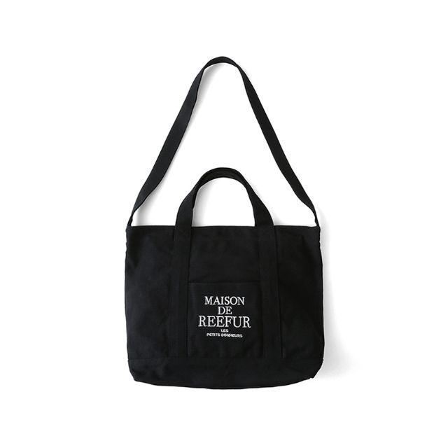 Maison de Reefur(メゾンドリーファー)のメゾンドリーファー ロゴ 2WAY キャンバス トートバッグ M 黒 新品 梨花 レディースのバッグ(トートバッグ)の商品写真