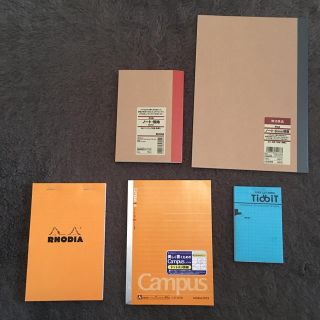 ムジルシリョウヒン(MUJI (無印良品))のノート5冊セット 無印良品、RHODIA、campus(ノート/メモ帳/ふせん)