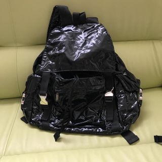 レスポートサック(LeSportsac)のポポ様専用レスポートサック  黒エナメルリュック大(リュック/バックパック)