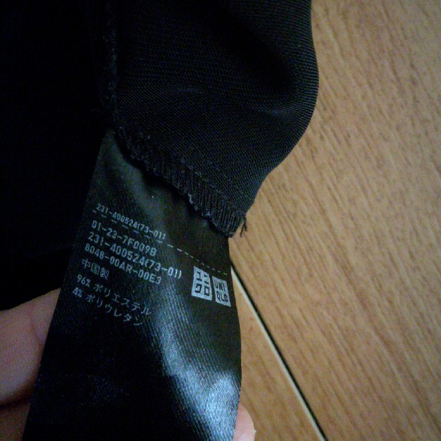 UNIQLO(ユニクロ)のユニクロ　カットソー　五分袖　ブラック レディースのトップス(カットソー(長袖/七分))の商品写真