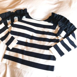 チェスティ(Chesty)のchestyボーダーニット♡肩フリル(ニット/セーター)