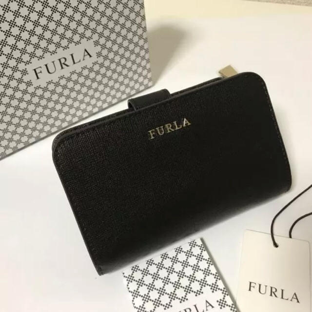 Furla(フルラ)の【新品】FURLA★人気の二つ折り財布 定価：3.0万円 ブラック レディースのファッション小物(財布)の商品写真