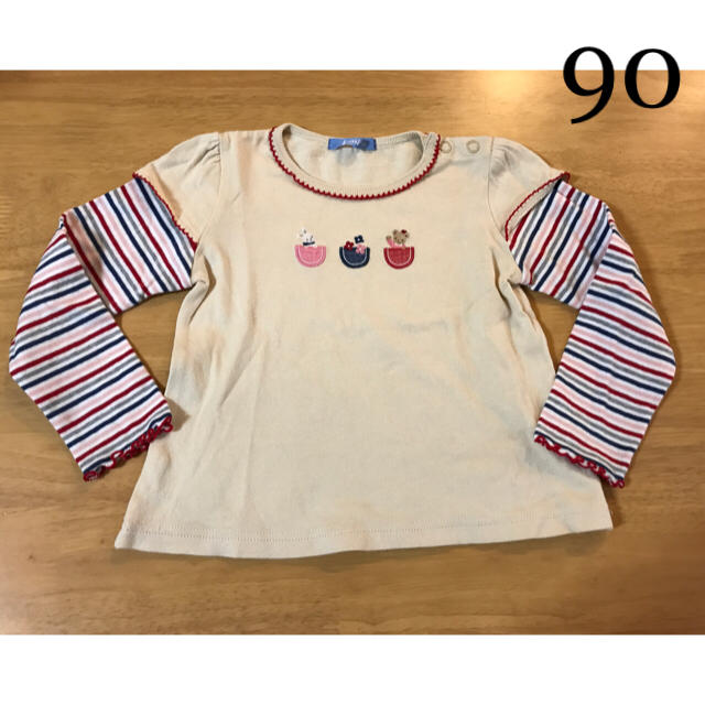familiar(ファミリア)のfamiliar リアちゃん重ね着風長袖Tシャツ 90 キッズ/ベビー/マタニティのキッズ服女の子用(90cm~)(Tシャツ/カットソー)の商品写真