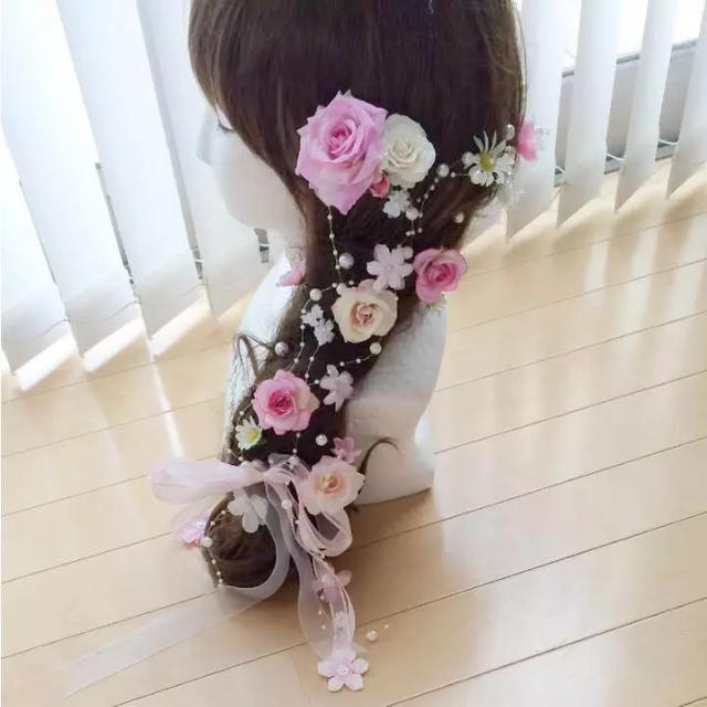 ラプンツェル髪飾り♡ピンク 桜♡マーガレット