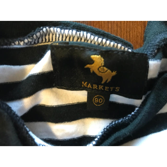 MARKEY'S(マーキーズ)のマーキーズボーダーデニムアンドダンガリーザラ キッズ/ベビー/マタニティのキッズ服女の子用(90cm~)(Tシャツ/カットソー)の商品写真