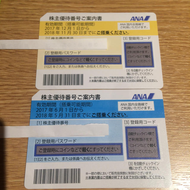 ANA(全日本空輸)(エーエヌエー(ゼンニッポンクウユ))のANA 株主優待 2枚 チケットの優待券/割引券(その他)の商品写真
