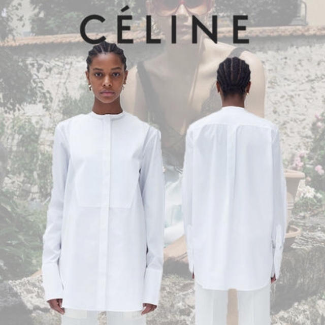 美品 celine セリーヌ タキシードシャツ ブラウス 36 フィービー