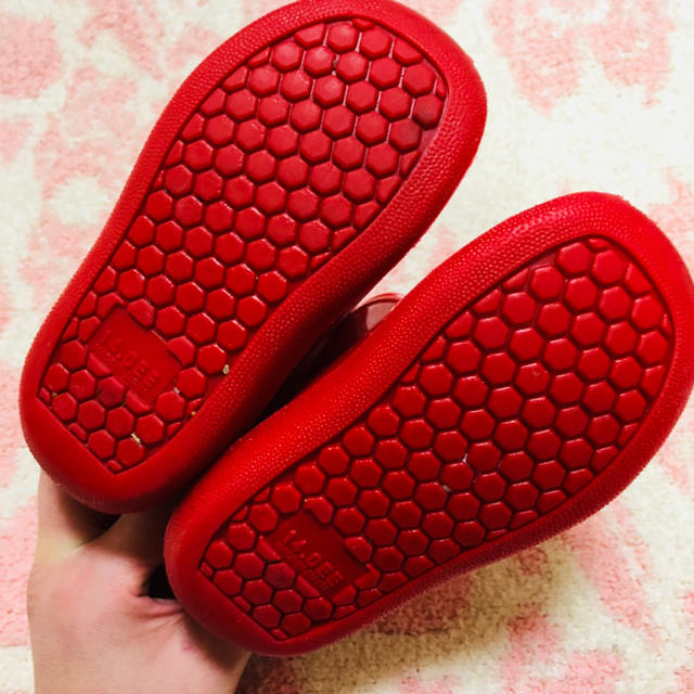 3can4on(サンカンシオン)の14cm 赤い 長靴 美品 サンカンシオン うさぎ ハート ピンク キッズ/ベビー/マタニティのベビー靴/シューズ(~14cm)(長靴/レインシューズ)の商品写真