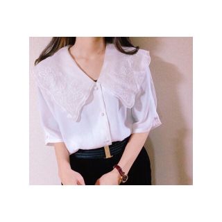 グリモワール(Grimoire)の古着屋 vintage  オーガンジー 刺繍ブラウス(シャツ/ブラウス(半袖/袖なし))