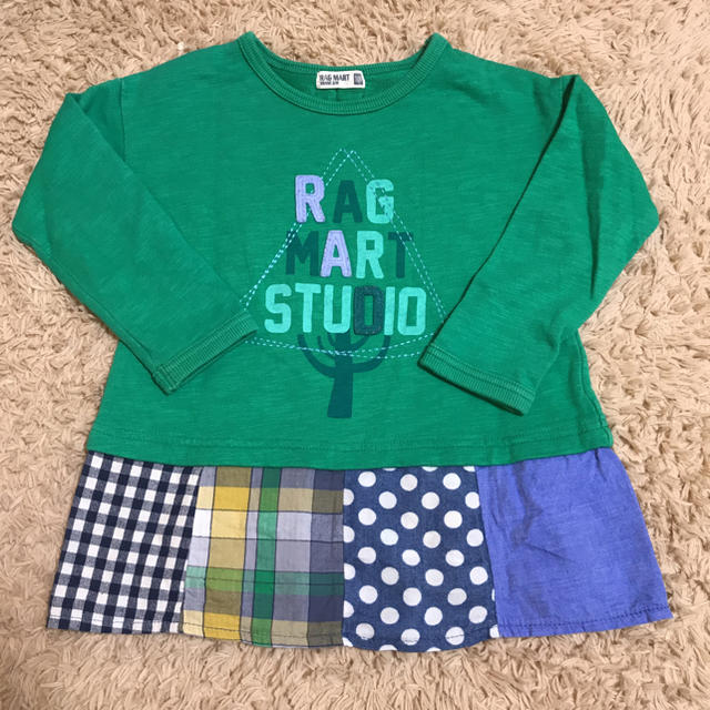 RAG MART(ラグマート)の女の子100センチ ラグマートスウェットチュニック キッズ/ベビー/マタニティのキッズ服女の子用(90cm~)(Tシャツ/カットソー)の商品写真