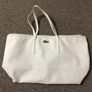 ラコステ(LACOSTE)の【送料込み】ラコステ トートバッグ 白 LACOSTE(トートバッグ)