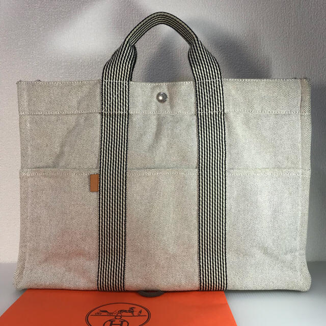 使用数回★美品★HERMES ニューフールトゥ トートバッグ グレー