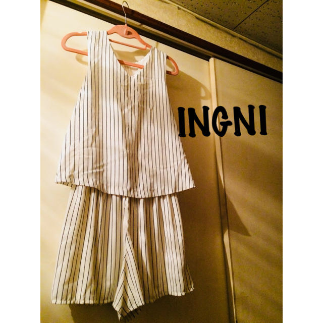 INGNI(イング)のINGNIボーダーオールインワン レディースのパンツ(オールインワン)の商品写真