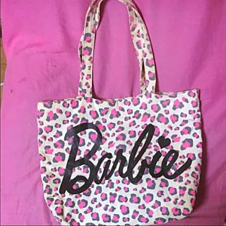 バービー(Barbie)の完売♥ Barbie バービー ピンク ヒョウ柄 デカ トートバッグ ♥激安 白(トートバッグ)