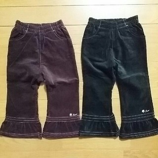 ★未使用★パンツ・ズボン　90㎝　茶色＆黒　2枚セット(パンツ/スパッツ)